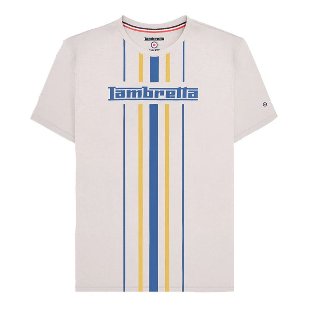 Lambretta Mens Vertical Stripe T-Shirt / Whitecap Grey
